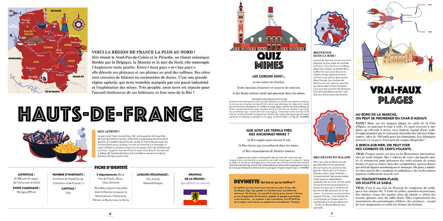 Illustrated map Hauts-de-France