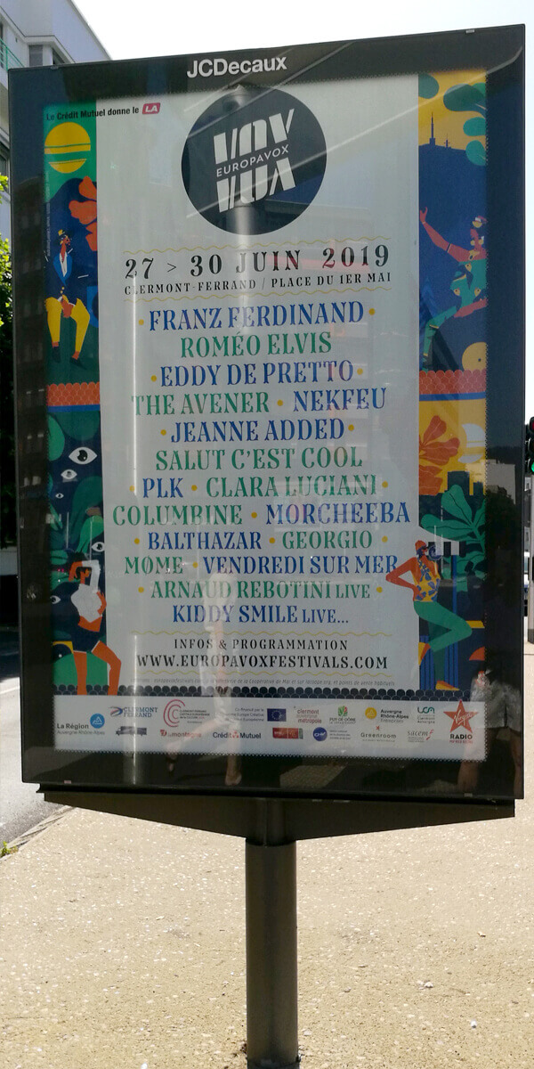Urban advertisment Europavox Festival 2019