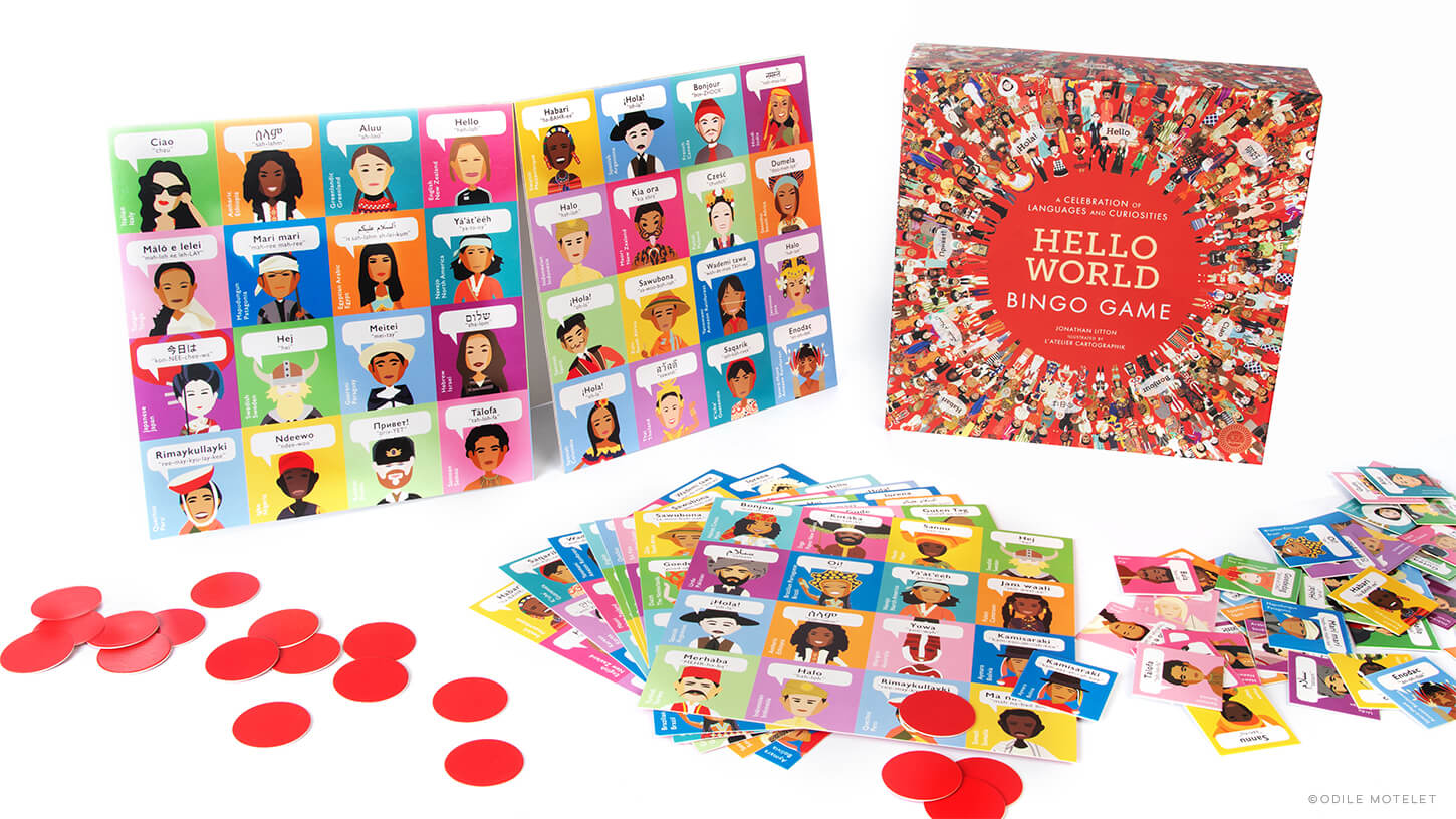 Hello World children's illustrated bingo game
