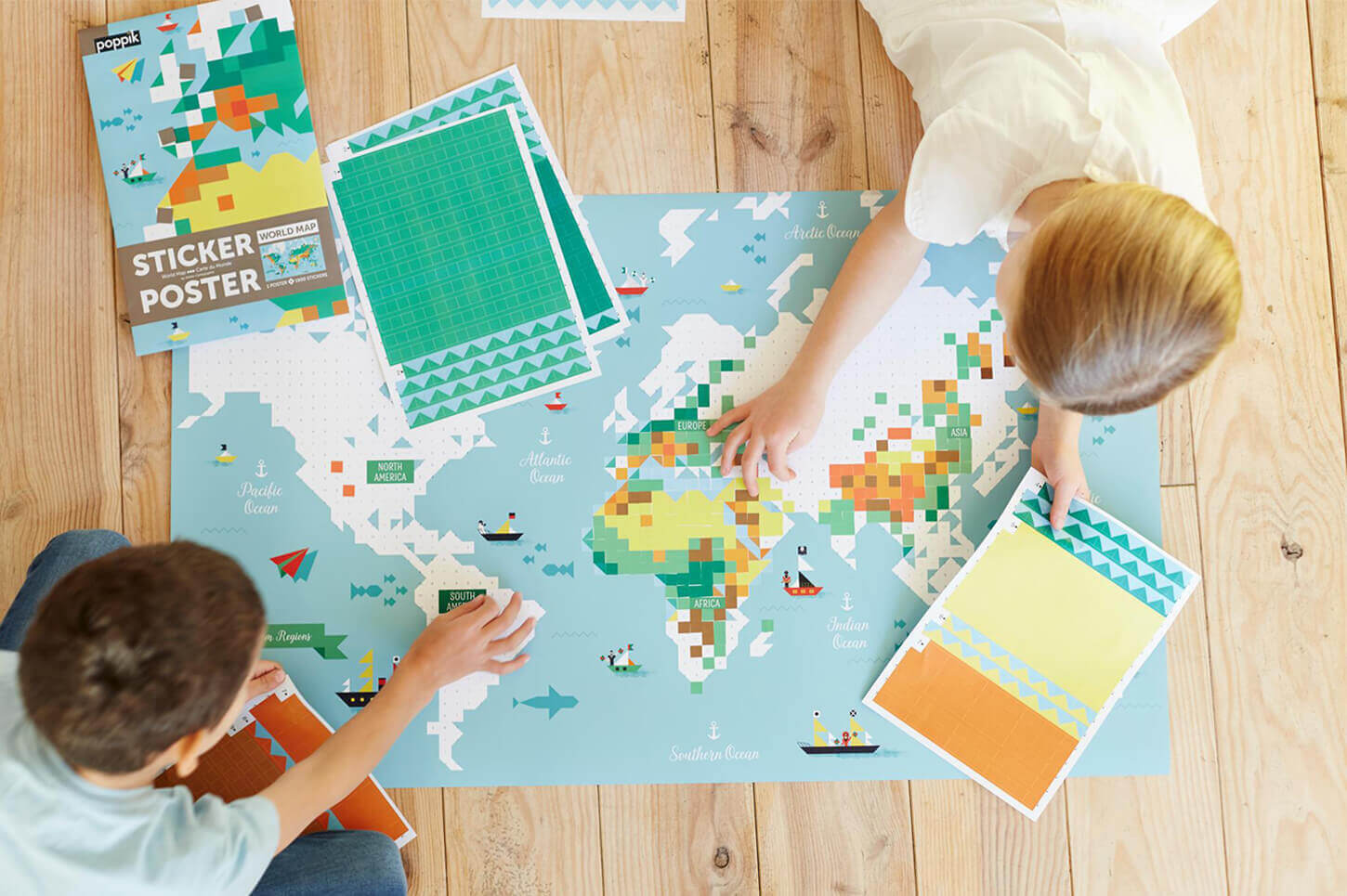 Map of the world Poppik sticky poster