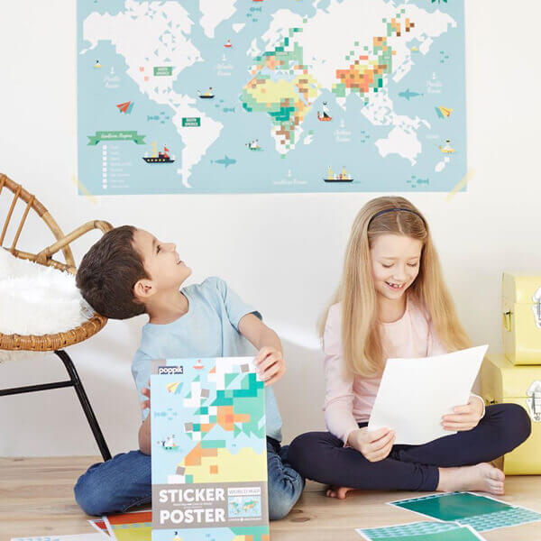 Map of the world Poppik sticky poster