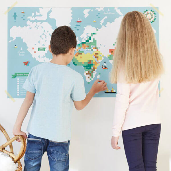 Map of the world Poppik sticky poster